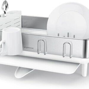 BRAND NEW IN BOX Simplehuman Stainless Steel Frame Dish Rack WHITE Simple Human